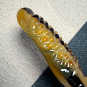 100% Handcrafted Diamond-Cut Horn Gua Sha Tool | Rare Golden Translucent Body & Scalp Massage Wand (Eco-Friendly & Chemical-Free)