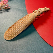 [Rare Gold & Cream White] Mature Yak Horn Diamond-Textured Gua Sha Tool | 100% Handcrafted Wavy Acupressure Board | Eco-Friendly Resin-Free Meridian Massager