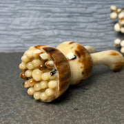 Yak Horn Massage Tool — Rare Mellow Milky Tone with Mottled Spots for Eye Scalp & Body