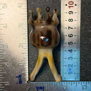 Yak Horn Massage Tool — Rain-Drop Teeth Deep Mottled Tone for Scalp & Body