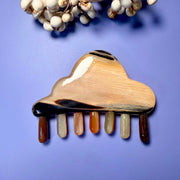Argali Horn Cloud Comb — Multi-Toned Water-Drop Teeth, Hand-Carved