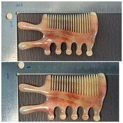 Rare Argali Horn Face & Eye Acupressure Comb | 100% Handcrafted Biomorphic Meridian Rake | Eco-Friendly Resin-Free Gua Sha Tool