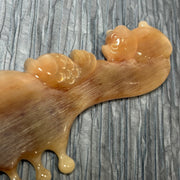 [Rare Creamy Gold] Hand-Carved Argali Horn Scalp Massage Comb | Double Fish Craft Meridian Gua Sha Tool | 100% Natural, Eco-Friendly & Un-dyed