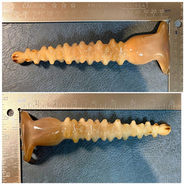 Rare Yak Horn Acupoint Massage Rake | Handcrafted Spiral Tentacle Design Meridian Comb | Natural Undyed Horn