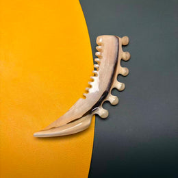 Argali Horn Gua Sha Comb — Curved Point, Multi-Edge Design