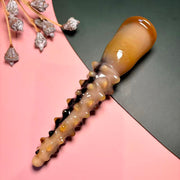 Yak Horn Beauty Wand — Sea-Cucumber Bead Silhouette, Body & Facial Gua Sha