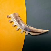 Argali Horn Gua Sha Comb — Curved Point, Multi-Edge Design