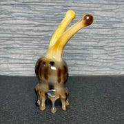 Yak Horn Massage Tool — Rain-Drop Teeth Deep Mottled Tone for Scalp & Body