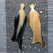 Rare Creamy Gold Argali Horn Fish-Shaped Facial Massager | 2-Piece Set 100% Handcrafted Eye Acupressure Wand | Eco-Friendly Resin-Free Gua Sha Lifting Tools