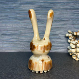 Yak Horn Massage Tool — Rare Mellow Milky Tone with Mottled Spots for Eye Scalp & Body
