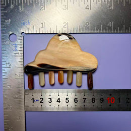 Argali Horn Cloud Comb — Multi-Toned Water-Drop Teeth, Hand-Carved