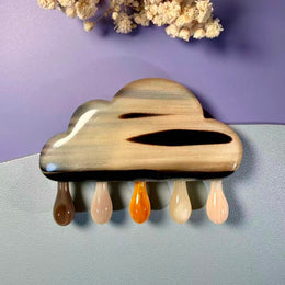 Argali & White Buffalo Horn Cloud Comb — Thick Double-Sided Ink-Wash