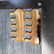 [Rare Creamy Gold] 2-Piece Pocket Mature Argali Horn Scalp Massage Comb Set | Portable Meridian Gua Sha Tools with Hidden Texture | 100% Natural & Un-dyed