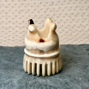 [Rare Creamy White – Mature Yak Horn] Handcrafted Scalp Massage Comb | 4-Point Crown Meridian Gua Sha Tool | 100% Natural, Un-dyed & Eco-Friendly