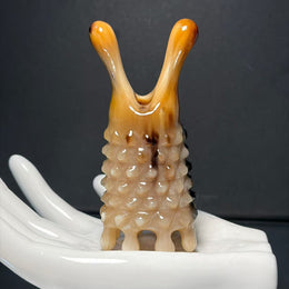 Genuine Yak Horn Massager — Warm Amber Tone for Hair, Eye & Scalp