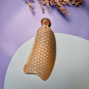 [Rare] Mature White Water Buffalo Horn Facial Gua Sha Comb | Diamond-Textured Jawline & Acupressure Tool | Eco-Friendly Resin-Free