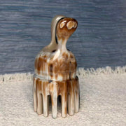 Yak Horn Comb — Owl-Inspired Design, Tiramisu Tone for Hair & Scalp