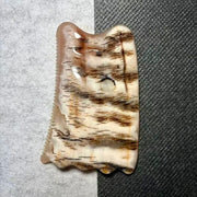 [Rare Among Rare, 20-30Y Natural Crust] Mature White Water Buffalo Horn Gua Sha Tool | Wavy Acupressure Board | Eco-Friendly Resin-Free Meridian Massager