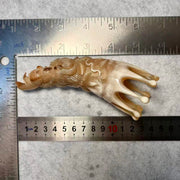 White Buffalo Horn Floral Carved Comb — Water-Drop Teeth, Artisan Sculpture