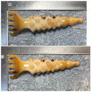 Rare Golden Milky White Yak Horn Scalp Massager Rake | 100% Handcrafted Eco-Friendly Meridian Comb | Resin-Free