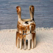 Yak Horn Comb — Owl-Inspired Design, Tiramisu Tone for Hair & Scalp