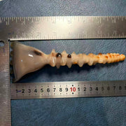 Large Yak Horn Scalp Rake — Triangular Fan Head, Mottled Neck