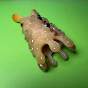 Genuine Yak Horn Massager — Rare Golden Gradient for Scalp & Body