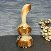 Yak Horn Massage Tool — Rare Mellow Milky Tone with Mottled Spots for Eye Scalp & Body