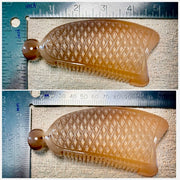 [Rare] Mature White Water Buffalo Horn Facial Gua Sha Comb | Diamond-Textured Jawline & Acupressure Tool | Eco-Friendly Resin-Free