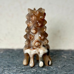 [Rare Amber Gold] Handcrafted Mature Yak Horn Scalp Massager | Pagoda Spire 3D Multi-Node Therapy Tool | 100% Natural, Un-dyed & Eco-Friendly