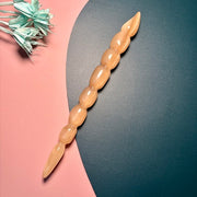 Argali Horn Hair Stick — Light Golden Beaded Acupressure Tip