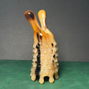 Genuine Yak Horn Massager — Warm Amber Tone for Hair, Eye & Scalp