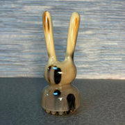 Yak Horn Rabbit Scalp Massager — Charcoal-Patched Grain, Hand-Carved