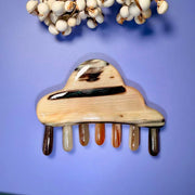 Argali Horn Cloud Comb — Multi-Toned Water-Drop Teeth, Hand-Carved