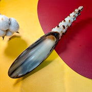 [Rare Gold & Cream White] Mature Yak Horn Diamond-Textured Gua Sha Tool | Beaded Acupressure Handle | Eco-Friendly Resin-Free Meridian Massager
