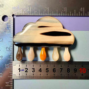 Argali & White Buffalo Horn Cloud Comb — Thick Double-Sided Ink-Wash