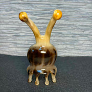 Yak Horn Massage Tool — Rain-Drop Teeth Deep Mottled Tone for Scalp & Body