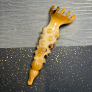 Rare Golden Milky White Yak Horn Scalp Massager Rake | 100% Handcrafted Eco-Friendly Meridian Comb | Resin-Free