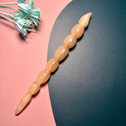 Argali Horn Hair Stick — Light Golden Beaded Acupressure Tip