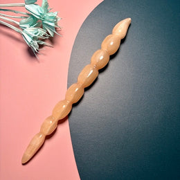 Argali Horn Hair Stick — Light Golden Beaded Acupressure Tip