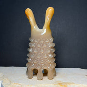 Genuine Yak Horn Massager — Rare Golden Gradient for Scalp & Body