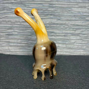 Yak Horn Massage Tool — Rain-Drop Teeth Deep Mottled Tone for Scalp & Body