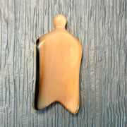 100% Handcrafted Violin-Shaped Horn Gua Sha Board | Rare Gold & Cream White Facial Lifting Tool