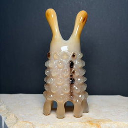 Genuine Yak Horn Massager — Rare Golden Gradient for Scalp & Body