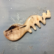 100% Handcrafted Squirrel Horn Gua Sha Comb | Rare Ink-Stripe Jade White Meridian Massager (Eco-Friendly & Chemical-Free)