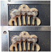 [Rare Ink-Wash Texture] Mature Argali Horn Scalp Massage Comb | Cloud-Shape Gua Sha Meridian Scraping Tool | 100% Natural, Eco-Friendly & Un-dyed