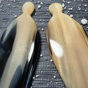 Rare Creamy Gold Argali Horn Fish-Shaped Facial Massager | 2-Piece Set 100% Handcrafted Eye Acupressure Wand | Eco-Friendly Resin-Free Gua Sha Lifting Tools