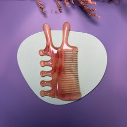 Rare Argali Horn Face & Eye Acupressure Comb | 100% Handcrafted Biomorphic Meridian Rake | Eco-Friendly Resin-Free Gua Sha Tool