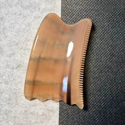 [Rare Among Rare, 20-30Y Natural Crust] Mature White Water Buffalo Horn Gua Sha Tool | Wavy Acupressure Board | Eco-Friendly Resin-Free Meridian Massager